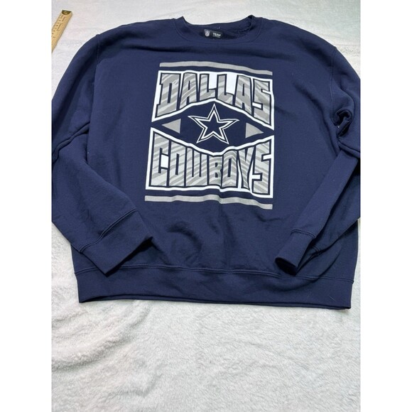 Official NFL Team Apparel Men's NFL Dallas Cowboys Pullover Sweatshirt Navy Larg - Picture 2 of 9